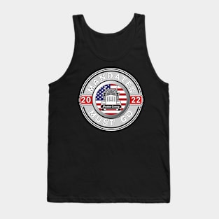 FREEDOM CONVOY 2022 USA - TRUCKERS FOR FREEDOM - GRAY ROUND WHITE LETTERS Tank Top